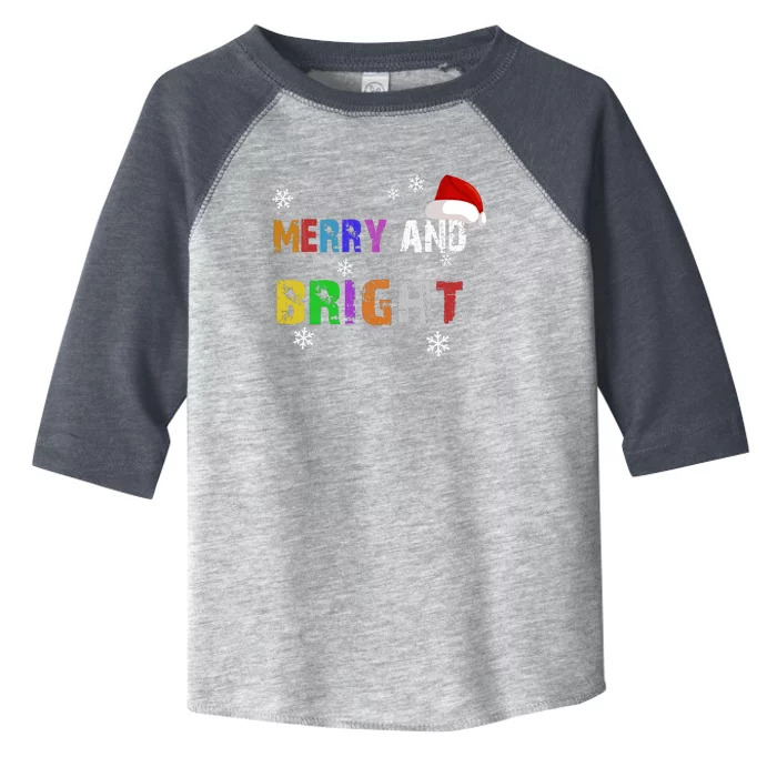 Merry And Bright Merry Chirstmas Toddler Fine Jersey T-Shirt