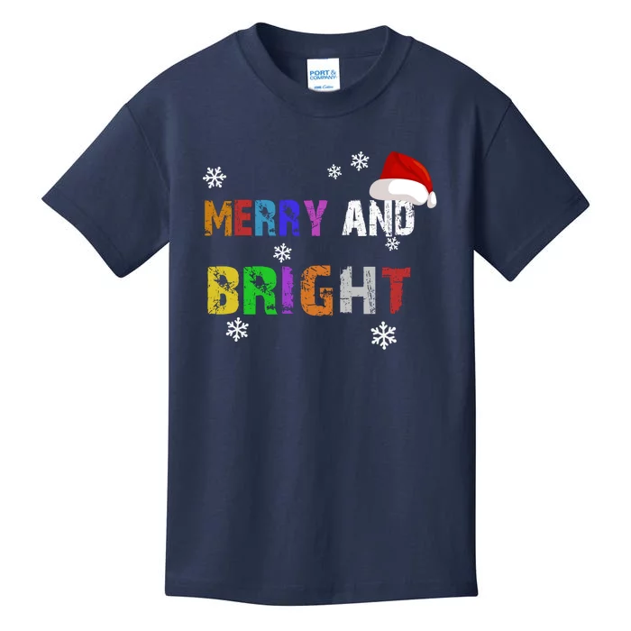 Merry And Bright Merry Chirstmas Kids T-Shirt