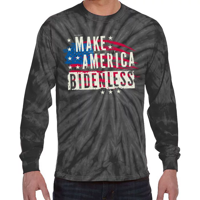 Make America Bidenless Tie-Dye Long Sleeve Shirt