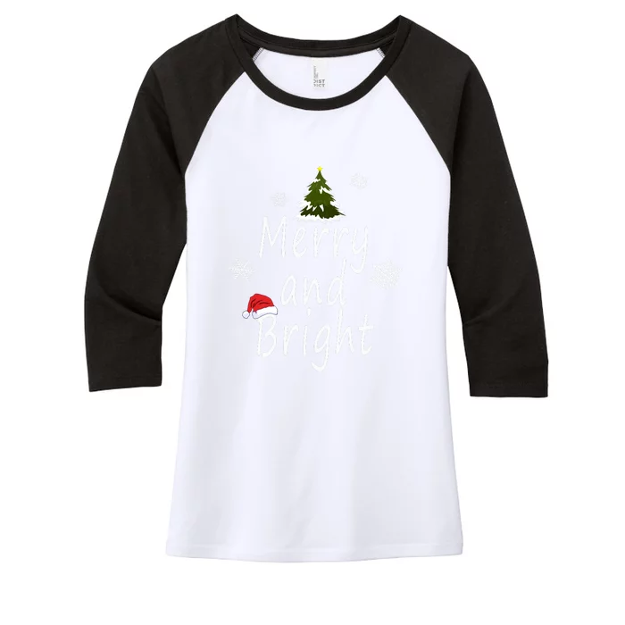 Merry And Bright | Merry Chrismas Women's Tri-Blend 3/4-Sleeve Raglan Shirt