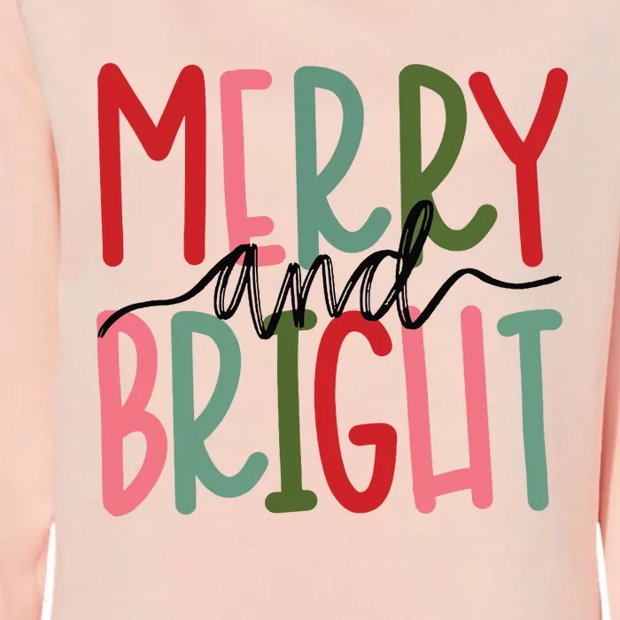 Merry And Bright Christmas Women Girls Kids Cute Womens California Wash Sweatshirt