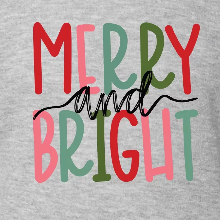 Merry And Bright Christmas Women Girls Kids Cute Toddler Sweatshirt