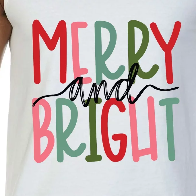 Merry And Bright Christmas Women Girls Kids Cute Comfort Colors® Tank Top