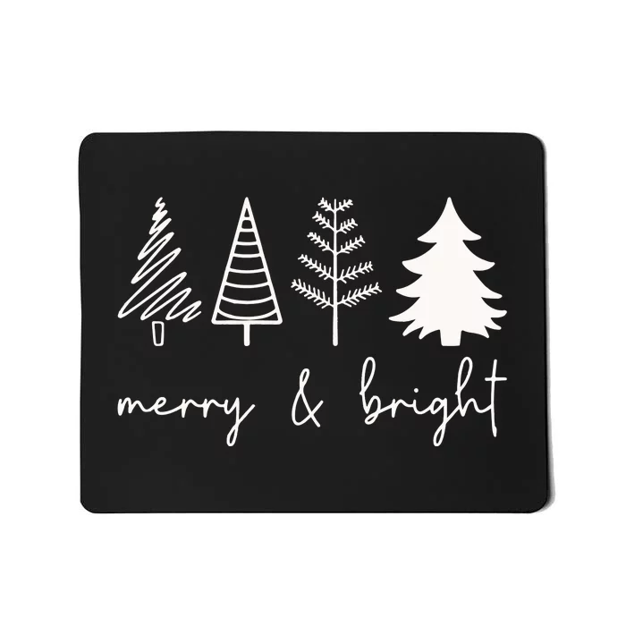 Merry And Bright Cute Christmas Tree Mousepad