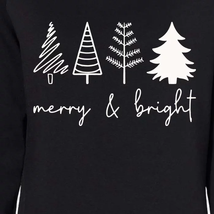 Merry And Bright Cute Christmas Tree Womens California Wash Sweatshirt