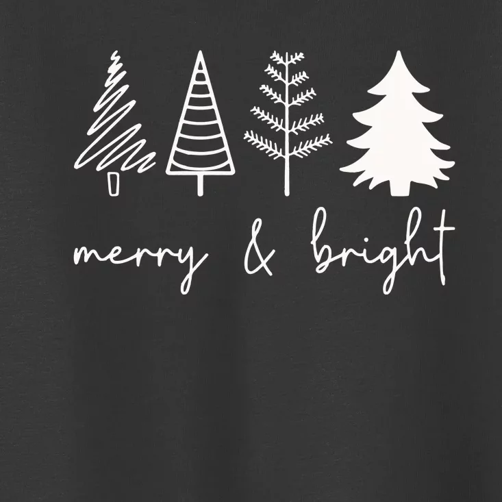 Merry And Bright Cute Christmas Tree Toddler T-Shirt