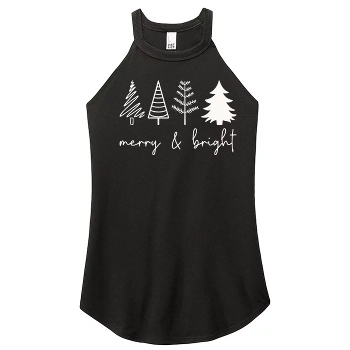 Merry And Bright Cute Christmas Tree Women’s Perfect Tri Rocker Tank