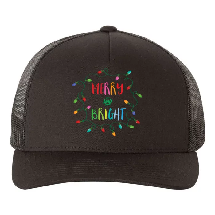 Merry And Bright Christmas Lights Yupoong Adult 5-Panel Trucker Hat