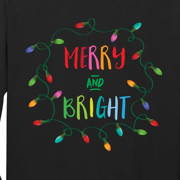 Merry And Bright Christmas Lights Tall Long Sleeve T-Shirt