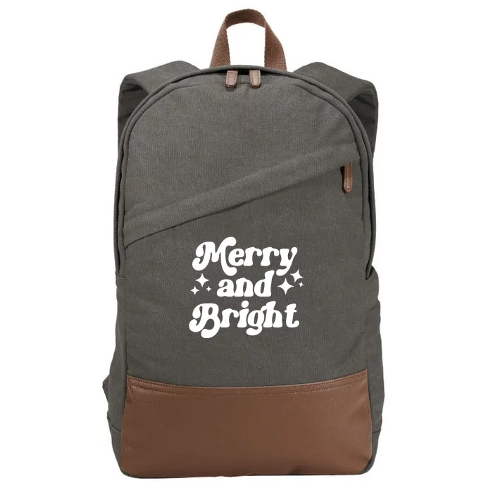 Merry And Bright Festive Christmas Cotton Canvas Backpack