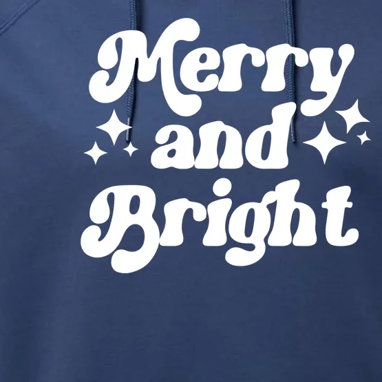 Merry And Bright Festive Christmas Performance Fleece Hoodie