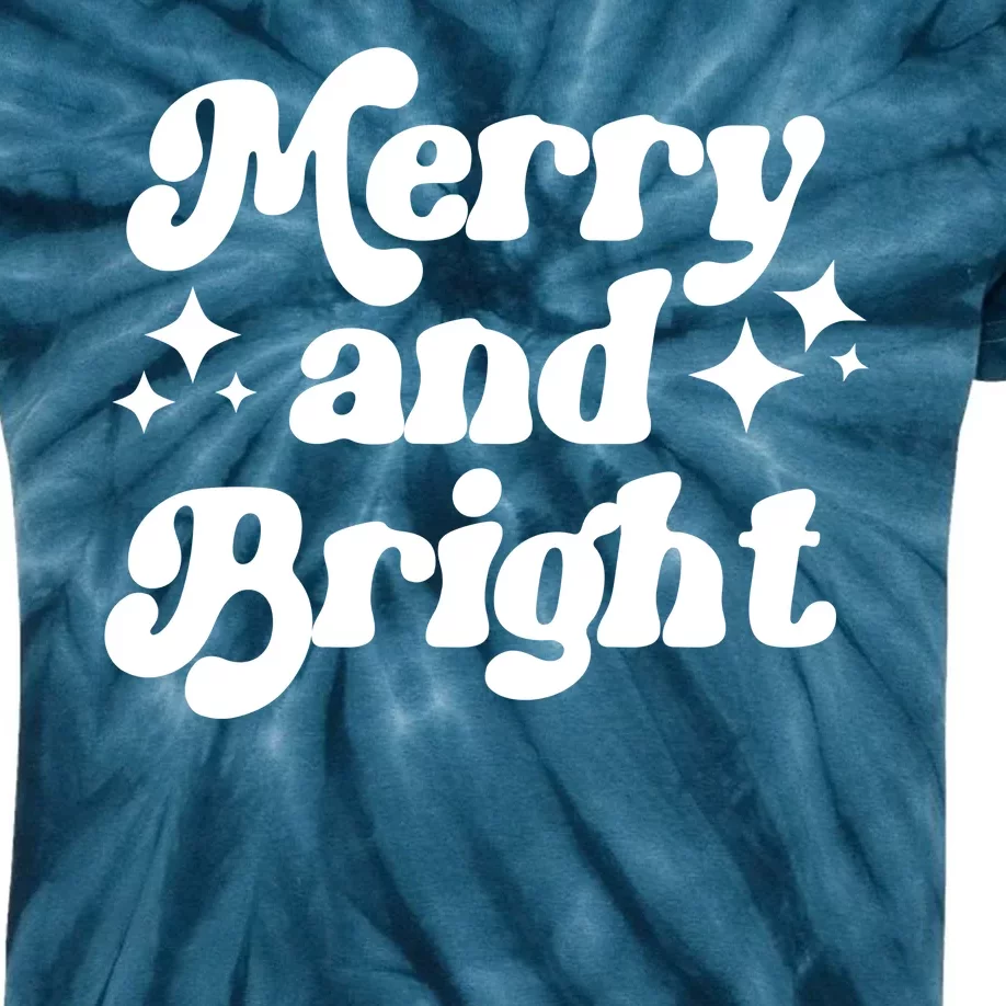 Merry And Bright Festive Christmas Kids Tie-Dye T-Shirt