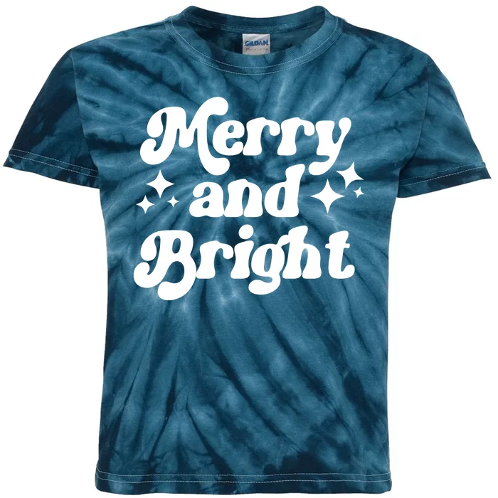 Merry And Bright Festive Christmas Kids Tie-Dye T-Shirt