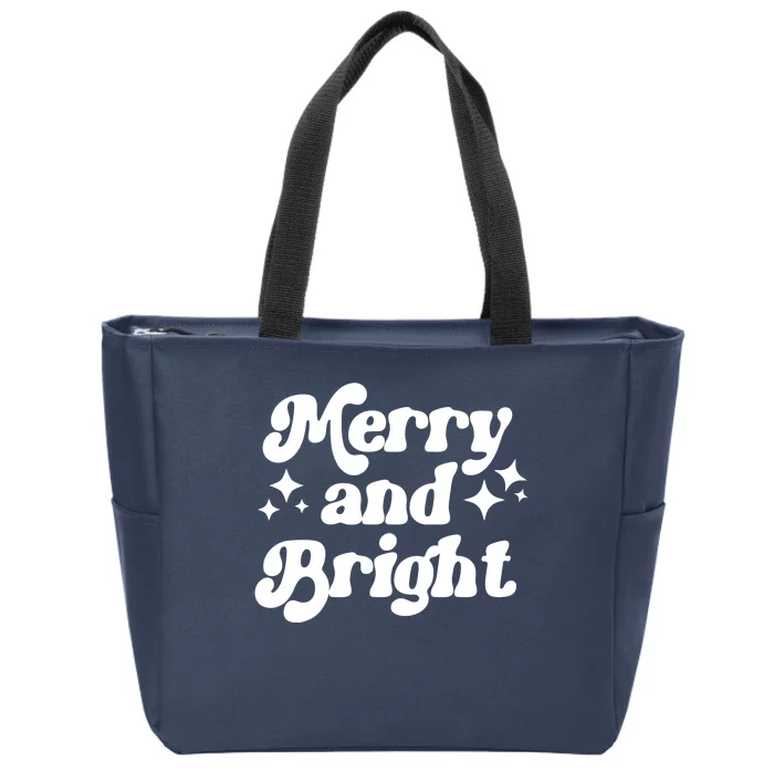 Merry And Bright Festive Christmas Zip Tote Bag