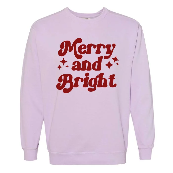 Merry And Bright Festive Christmas Garment-Dyed Sweatshirt