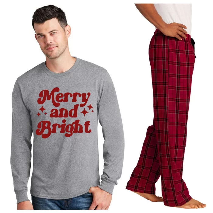 Merry And Bright Festive Christmas Long Sleeve Pajama Set