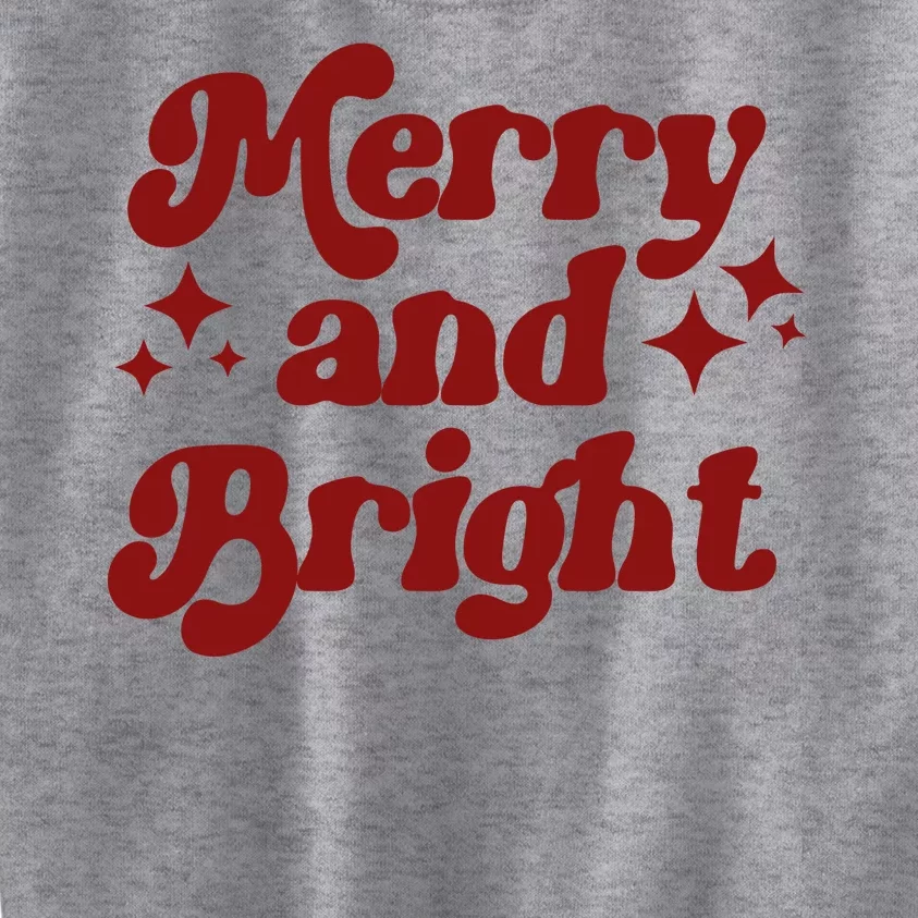 Merry And Bright Festive Christmas Kids Sweatshirt