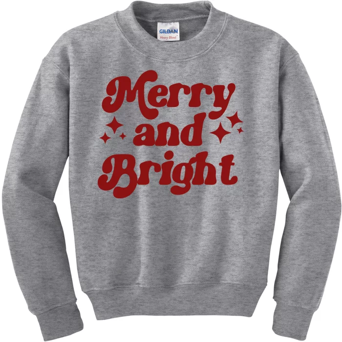 Merry And Bright Festive Christmas Kids Sweatshirt