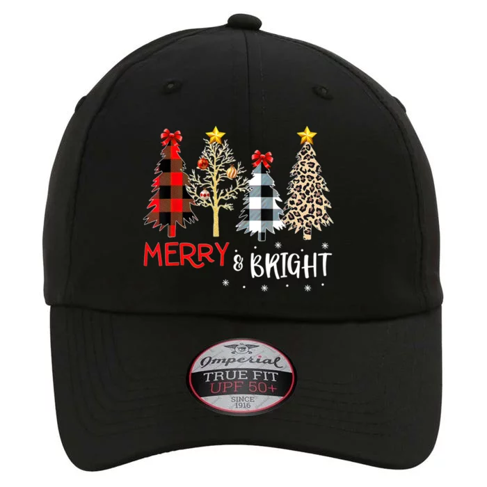 Merry And Bright Women Funny Leopard Plaid Christmas Trees The Original Performance Cap