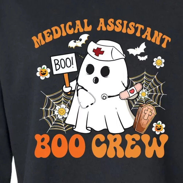 Medical Assistant Boo Crew Funny Ghost Halloween Costumes Cropped Pullover Crew