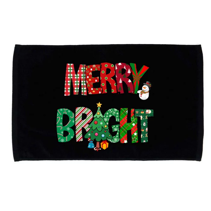 Merry And Bright Leopard Plaid Christmas Tree Xmas Holiday Cute Gift Microfiber Hand Towel