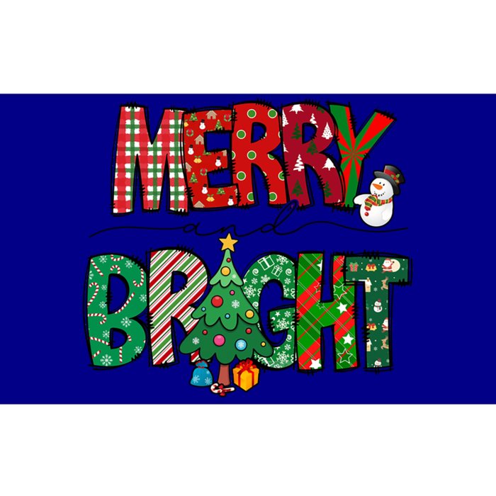 Merry And Bright Leopard Plaid Christmas Tree Xmas Holiday Cute Gift Bumper Sticker