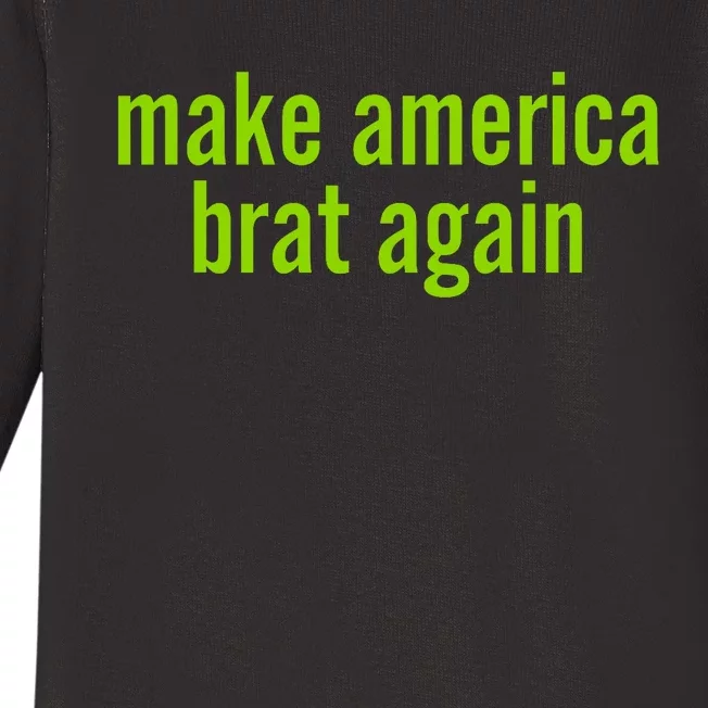 Make America Brat Again Kamala 2024 Trump Parody Baby Long Sleeve Bodysuit