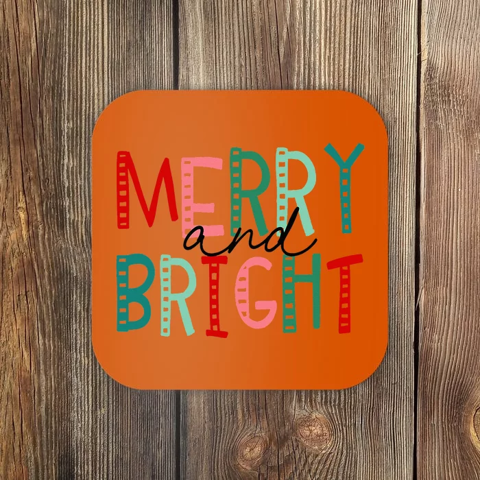 Merry And Bright Christmas Coaster