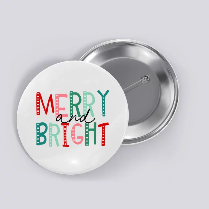 Merry And Bright Christmas Button