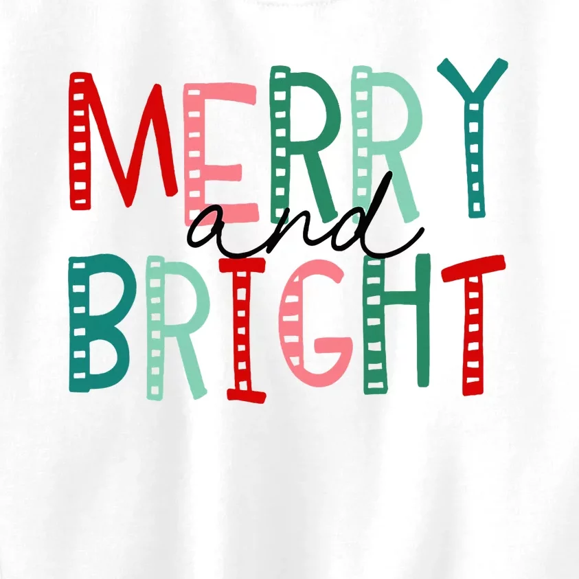 Merry And Bright Christmas Kids Sweatshirt