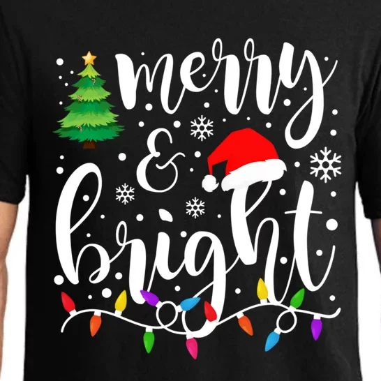 Merry And Bright Christmas Lights Funny Family Christmas Pajama Set