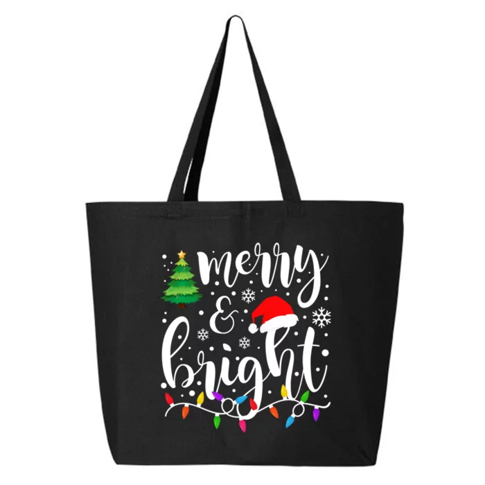 Merry And Bright Christmas Lights Funny Family Christmas 25L Jumbo Tote