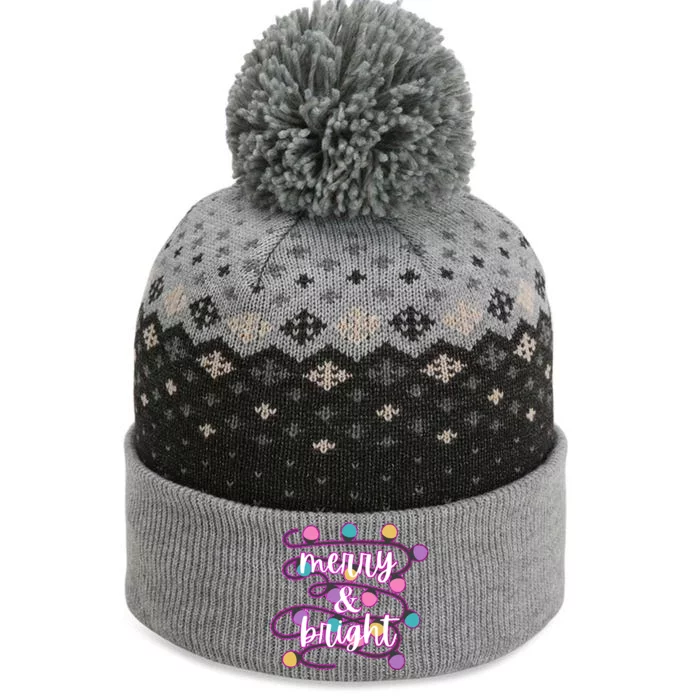 Merry And Bright Funny Gift The Baniff Cuffed Pom Beanie