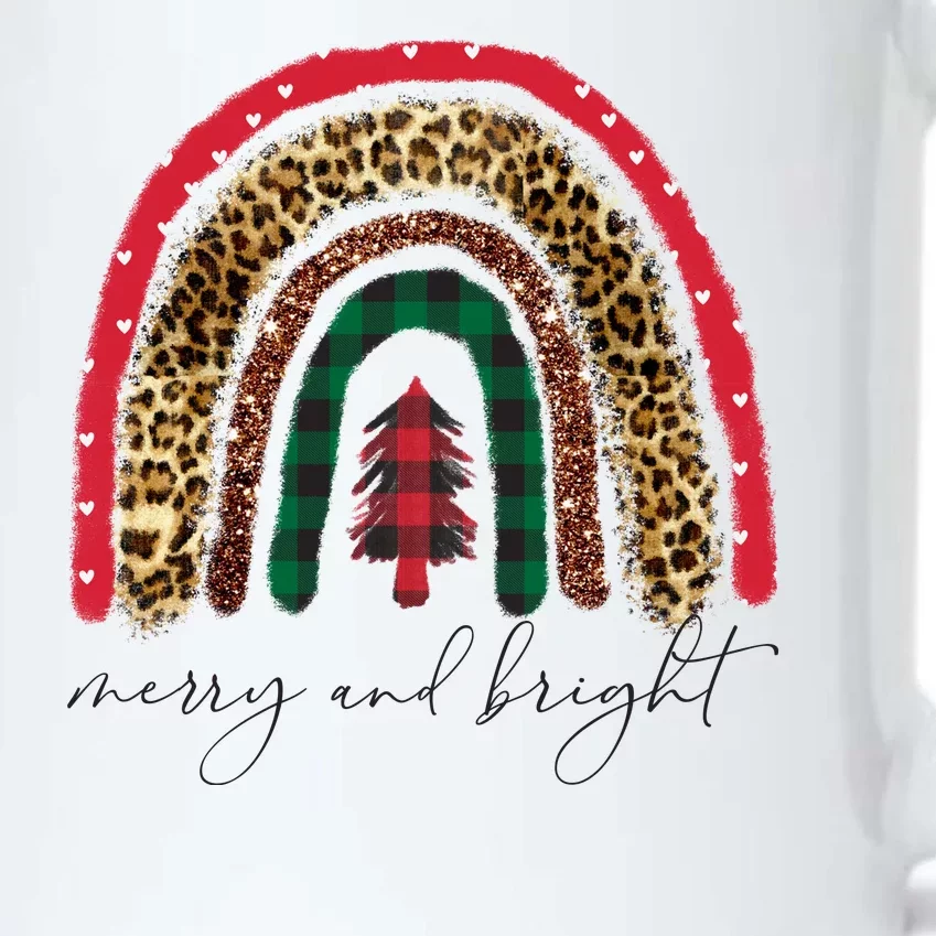 Merry And Bright Christmas Rainbow Festive Black Color Changing Mug