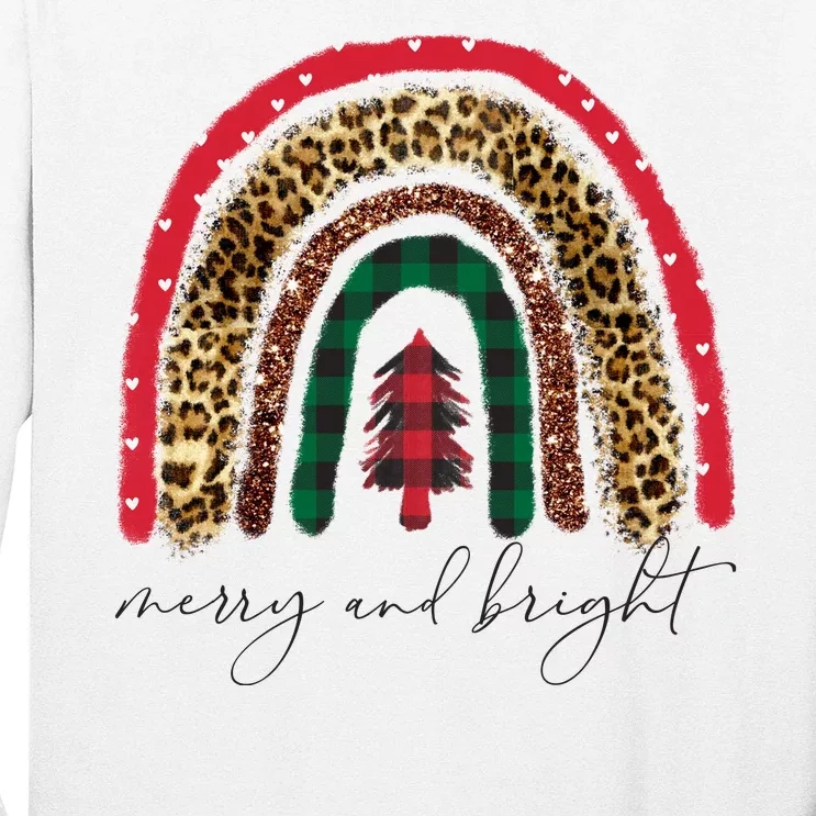 Merry And Bright Christmas Rainbow Festive Long Sleeve Shirt