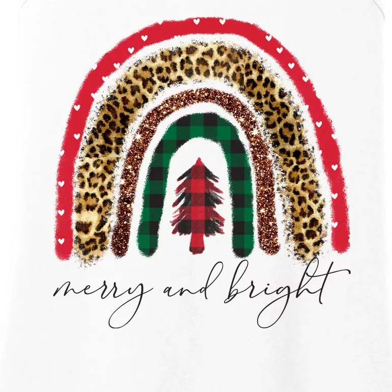 Merry And Bright Christmas Rainbow Festive Ladies Essential Tank