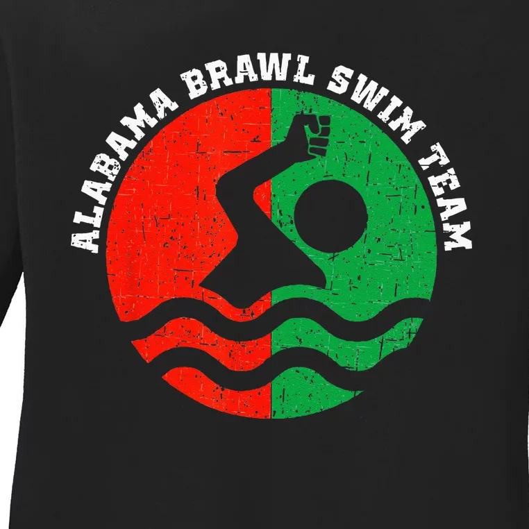 Montgomery Alabama Brawl Swim Team Graphic Ladies Long Sleeve Shirt