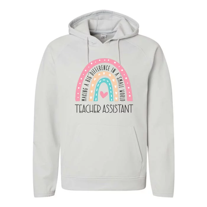 Making A Big Difference In A Small Word Teacher Assistant Performance Fleece Hoodie