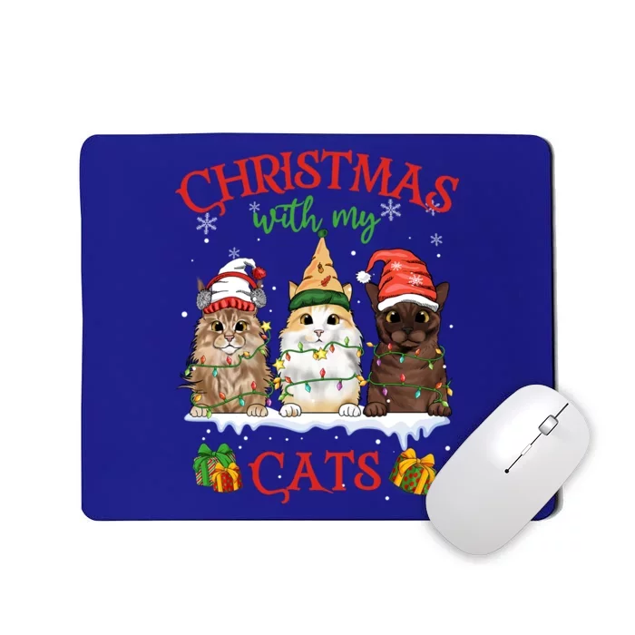 Merry And Bright With Cats Christmas With My Cats Meaningful Gift Mousepad