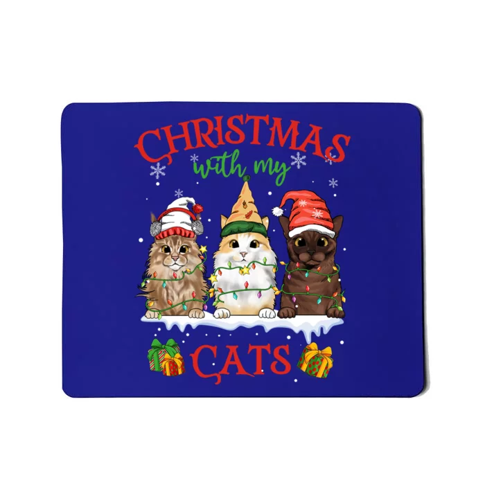 Merry And Bright With Cats Christmas With My Cats Meaningful Gift Mousepad