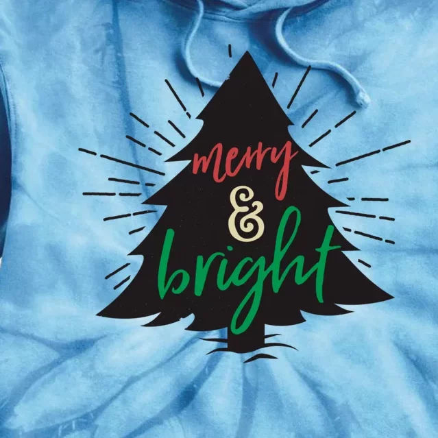 Merry And Bright Christmas Carol Holiday Party Singing Tree Tie Dye Hoodie