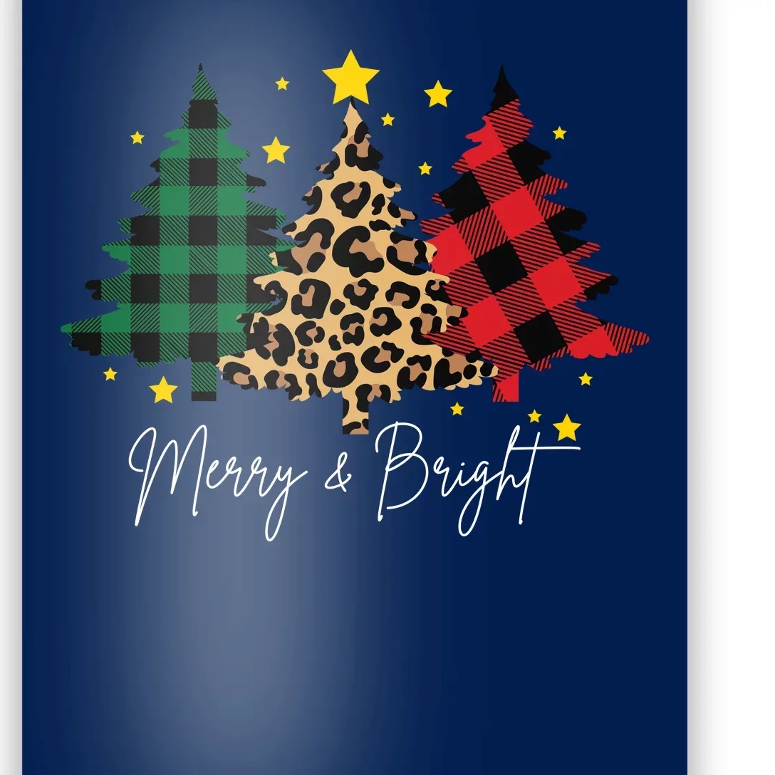 Merry And Bright Christmas Tree Festive Poster