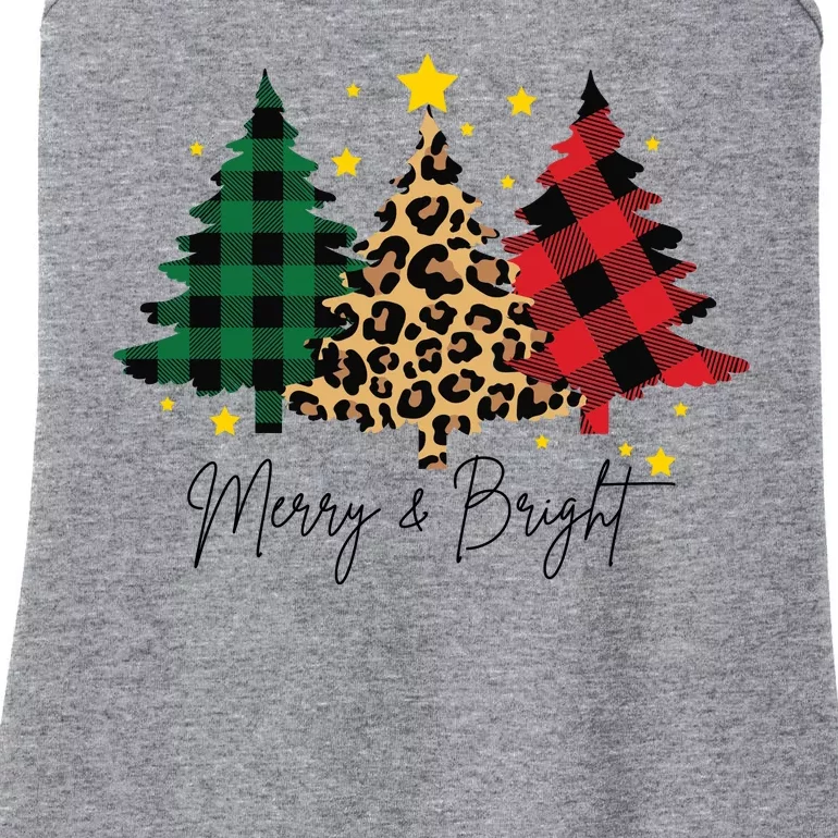 Merry And Bright Christmas Tree Festive Ladies Essential Tank