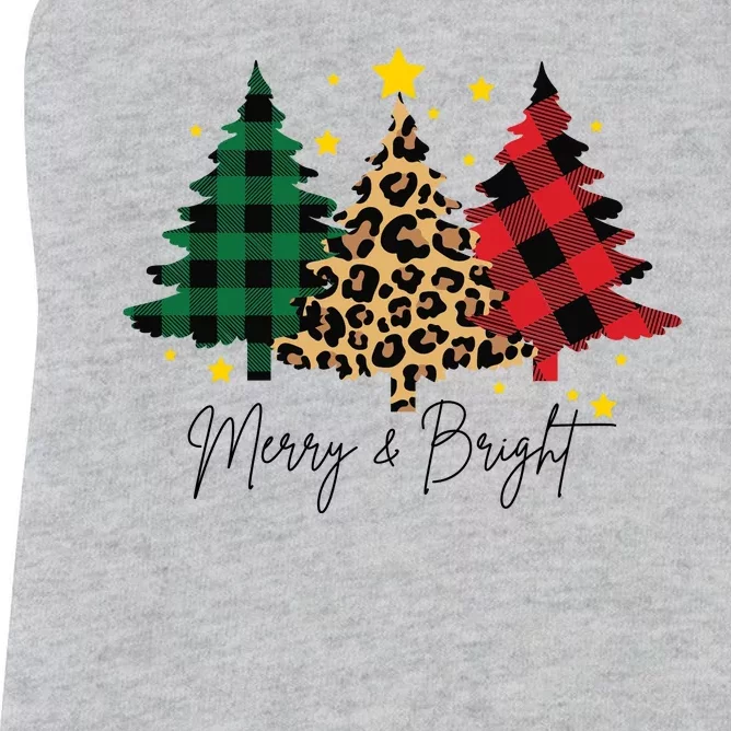 Merry And Bright Christmas Tree Festive Women's Racerback Tank