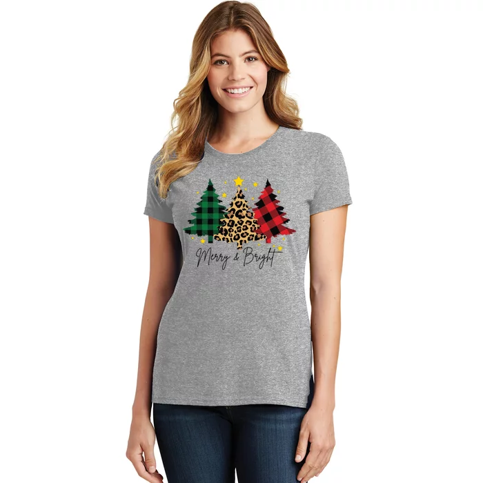 Merry And Bright Christmas Tree Festive Women's T-Shirt