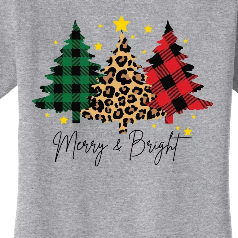 Merry And Bright Christmas Tree Festive Women's T-Shirt