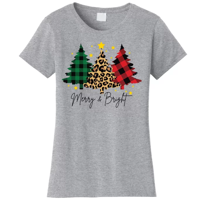 Merry And Bright Christmas Tree Festive Women's T-Shirt