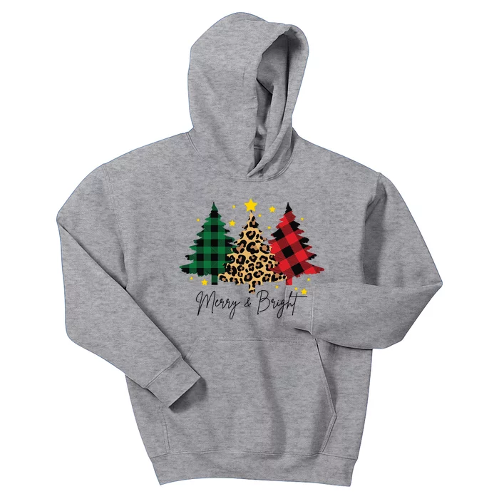 Merry And Bright Christmas Tree Festive Kids Hoodie