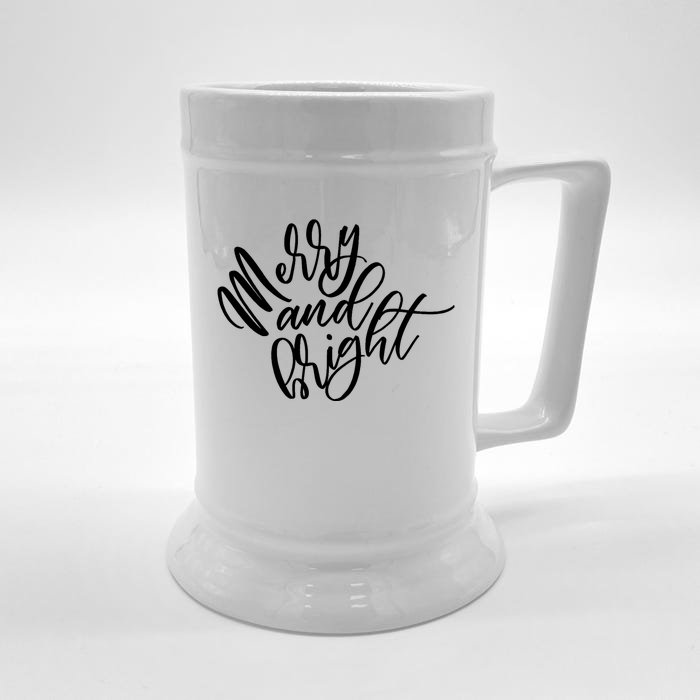 Merry And Bright Holiday Christmas Cheer Front & Back Beer Stein