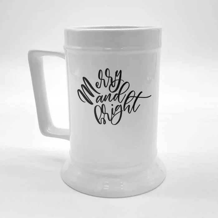 Merry And Bright Holiday Christmas Cheer Front & Back Beer Stein